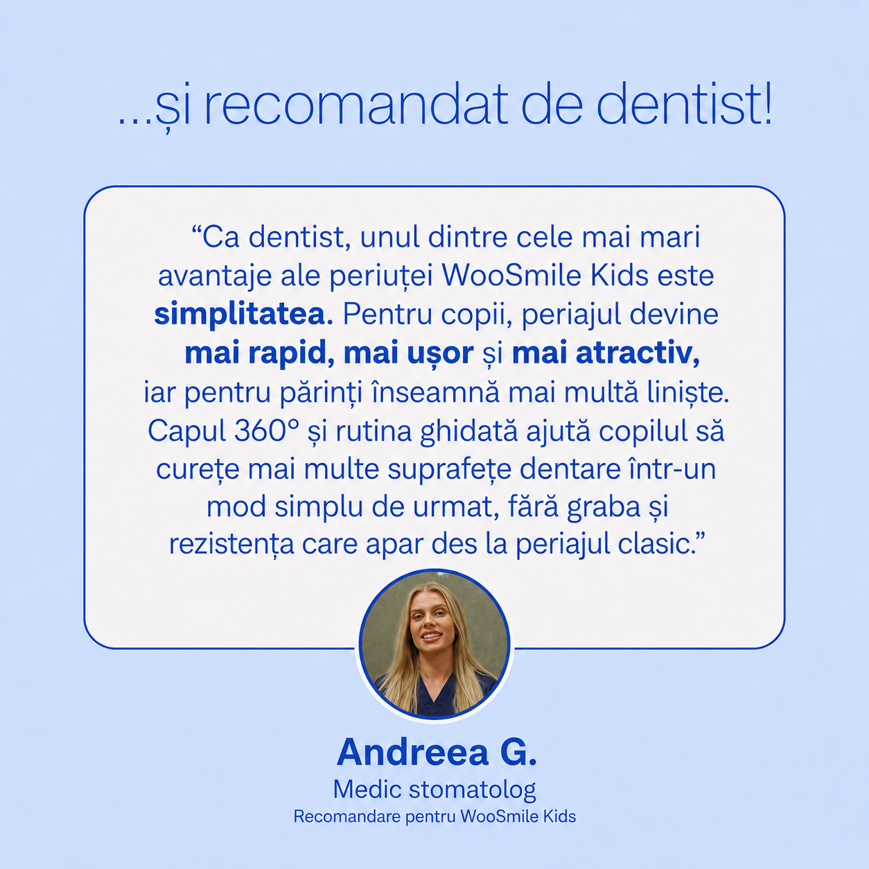 Periuța electrică WooSmile Kids